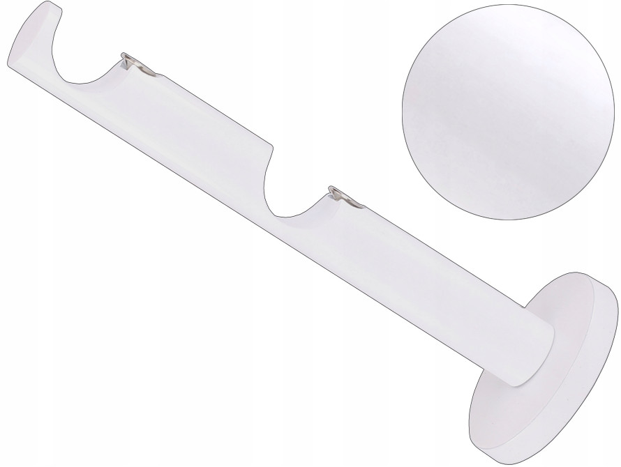 WSPORNIK PODWÓJNY 19+19mm karnisz LOFT TRENDY BIAŁY