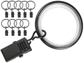 CICHE - KÓŁKA Z ŻABKAMI KARNISZ fi 16 oraz 19 mm CZARNY MAT