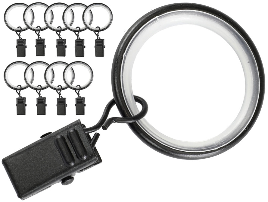 CICHE - KÓŁKA Z ŻABKAMI KARNISZ fi 16 oraz 19 mm CZARNY MAT